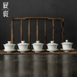 Chén khải tam tài sứ trắng