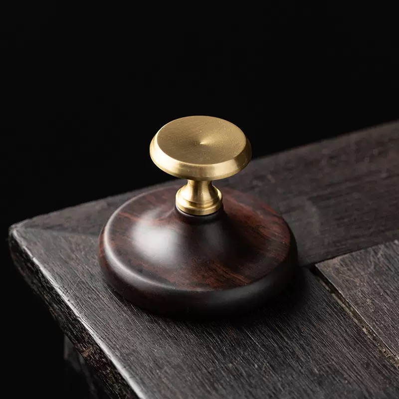 Đế Gác Nắp Ấm Tử Sa Gỗ Mun Miệng Đồng | Phụ Kiện Trà Đạo 1 Đế gác nắp ấm trà