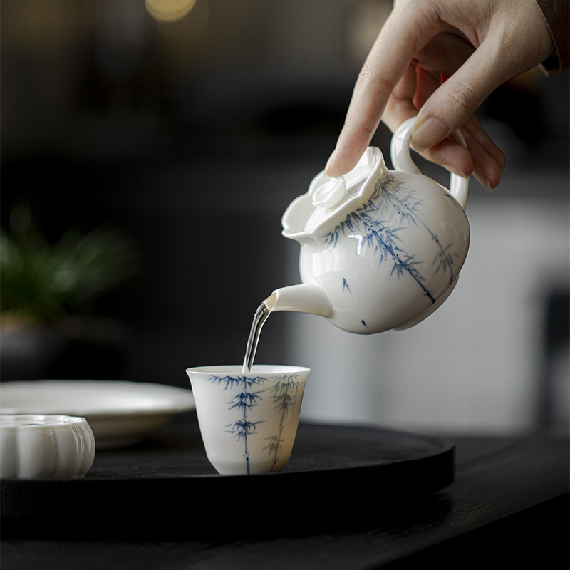 Ấm Trà Sứ Trúc Dật 150ml | Mặc Kỷ Vẽ Tay 16 O1CN019xCnT51Y5FyIKjMco 2200616703007 0 cib