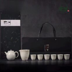 Bộ ấm trà sứ xám Sài Thiếu