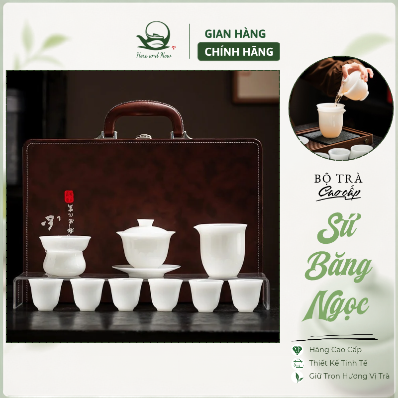 Bộ ấm trà sứ Băng Ngọc | Gốm sứ Đức Hoá cao cấp 1 Bộ ấm trà sứ Băng ngọc